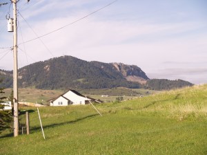 View to the south from park: north end of Black Hills.