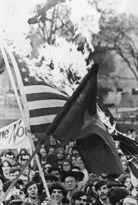 Flag Burning at 60s Protest