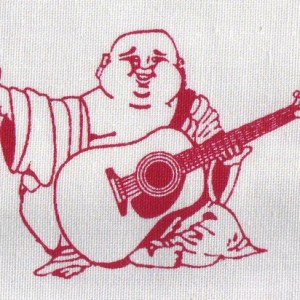 Buddha plays guitar